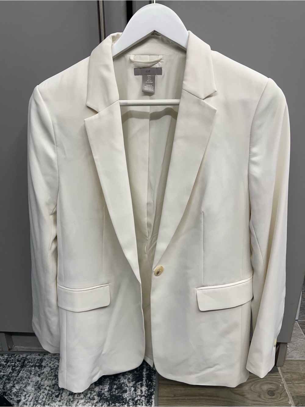 H&M Cream Single-Button Women's Blazer